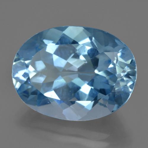 Topaze bleue naturelle coupe ovale, 21,00 ct, VVS-VS