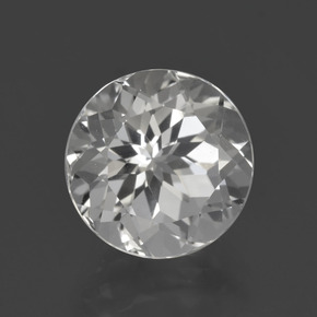 Topaze blanc naturelle coupe roude, 4,76 ct, VVS