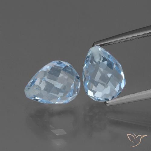 5.18ctw Naturel Bleu ciel Topaze, Briolette, VS