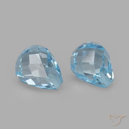 Shop natural 4.95ct Bleu ciel Topaze gems, Briolette, from Brésil at GemSelect. In stock, global shipping!