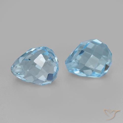 Shop natural 4.95ct Bleu ciel Topaze gems, Briolette, from Brésil at GemSelect. In stock, global shipping!