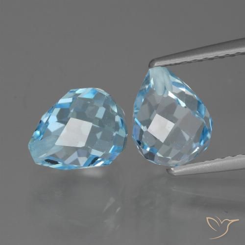 5.29ctw Naturel Bleu ciel Topaze, Briolette, VVS-VS
