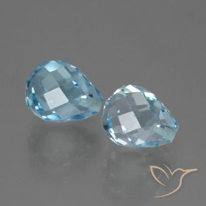 Shop natural 5.25ct Bleu Suisse Topaze gems, Briolette, from Brésil at GemSelect. In stock, global shipping!