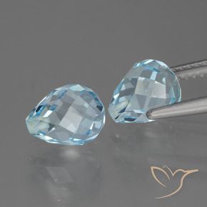Shop natural 5.25ct Bleu Suisse Topaze gems, Briolette, from Brésil at GemSelect. In stock, global shipping!