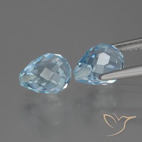 Shop natural 4.98ct Bleu ciel Topaze gems, Briolette, from Brésil at GemSelect. In stock, global shipping!