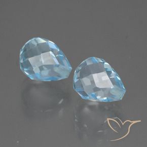 Shop natural 5.07ct Bleu Suisse Topaze gems, Briolette, from Brésil at GemSelect. In stock, global shipping!