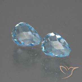 Shop natural 5.00ct Bleu Suisse Topaze gems, Briolette, from Brésil at GemSelect. In stock, global shipping!