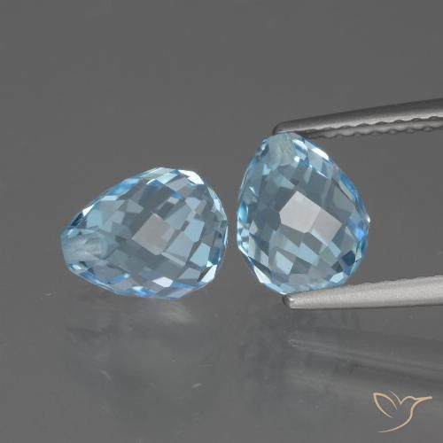 5.46ctw Naturel Bleu ciel Topaze, Briolette, VS