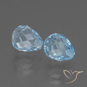 Shop natural 5.46ct Bleu ciel Topaze gems, Briolette, from Brésil at GemSelect. In stock, global shipping!