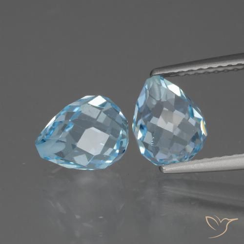 5.27ctw Naturel Bleu ciel Topaze, Briolette, VS