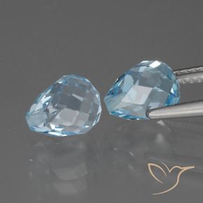 Shop natural 5.25ct Bleu ciel Topaze gems, Briolette, from Brésil at GemSelect. In stock, global shipping!