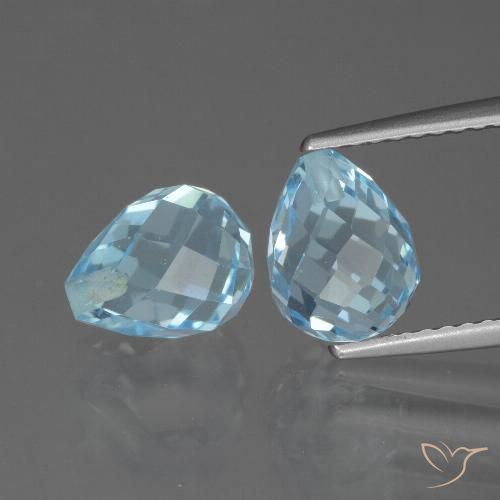 5.26ctw Naturel Bleu ciel Topaze, Briolette, VVS-VS