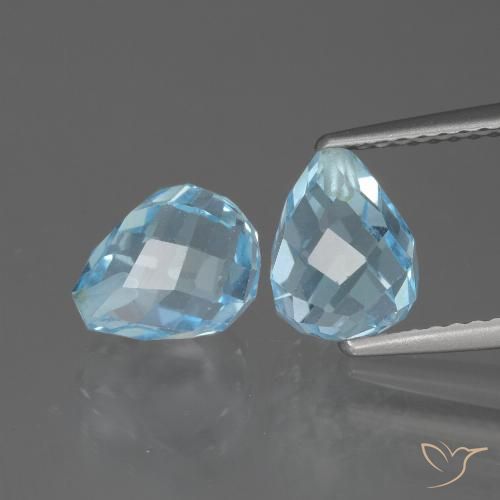 5.10ctw Naturel Bleu ciel Topaze, Briolette, VVS-VS