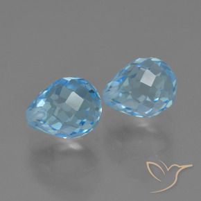 Shop natural 5.32ct Bleu Suisse Topaze gems, Briolette, from Brésil at GemSelect. In stock, global shipping!