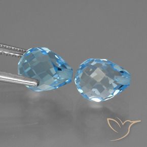 Shop natural 5.32ct Bleu Suisse Topaze gems, Briolette, from Brésil at GemSelect. In stock, global shipping!