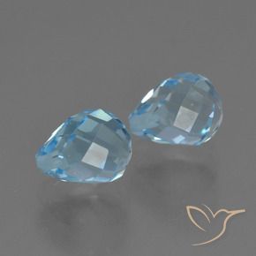 Shop natural 4.93ct Bleu Suisse Topaze gems, Briolette, from Brésil at GemSelect. In stock, global shipping!