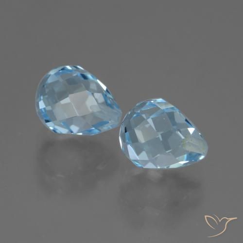 Shop natural 4.90ct Bleu ciel Topaze gems, Briolette, from Brésil at GemSelect. In stock, global shipping!