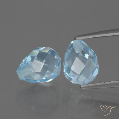 5.39ctw Naturel Bleu ciel Topaze, Briolette, VS