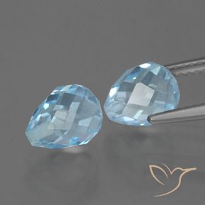Shop natural 5.39ct Bleu ciel Topaze gems, Briolette, from Brésil at GemSelect. In stock, global shipping!