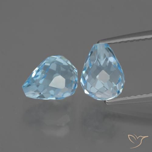 5.00ctw Naturel Bleu ciel Topaze, Briolette, VS