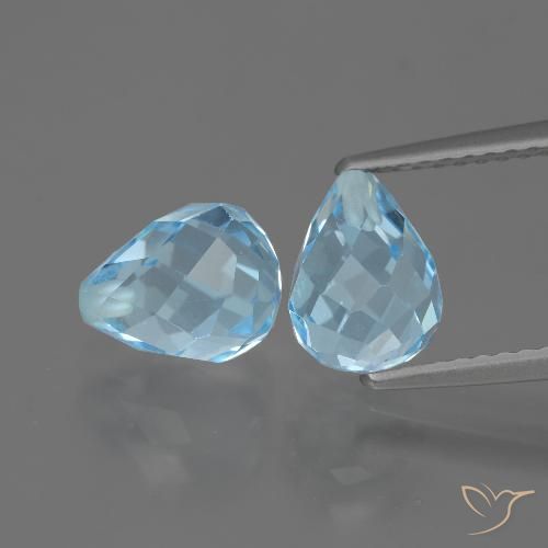 4.81ctw Naturel Bleu ciel Topaze, Briolette, VVS-VS