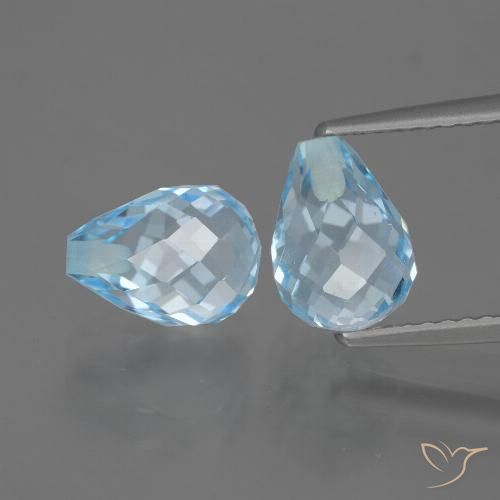 5.24ctw Naturel Bleu ciel Topaze, Briolette, VVS-VS