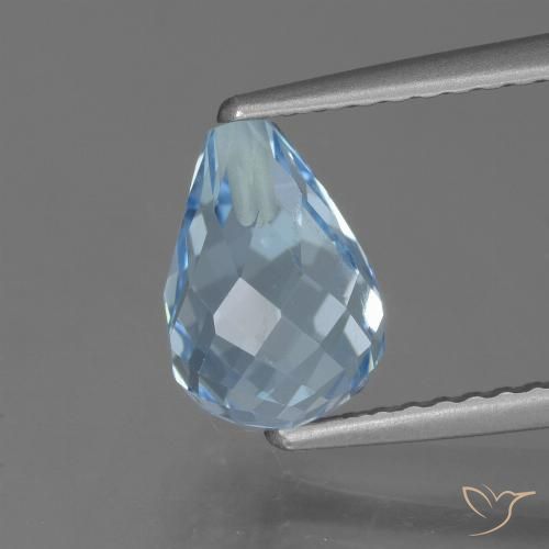 2.46ct Naturel Bleu ciel Topaze, Briolette, VS