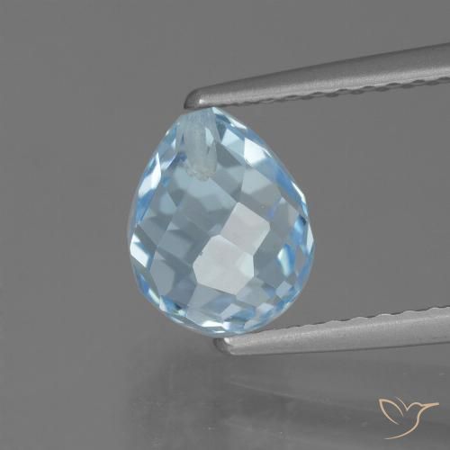 2.46ct Naturel Bleu ciel Topaze, Briolette, VS