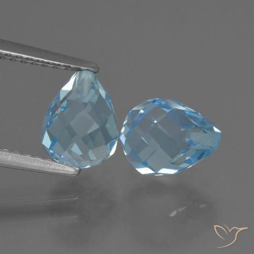 4.71ctw Naturel Bleu ciel Topaze, Briolette, VVS-VS