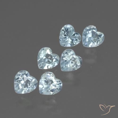 1.66ctw Naturel Bleu ciel Topaze, Cœur, VS