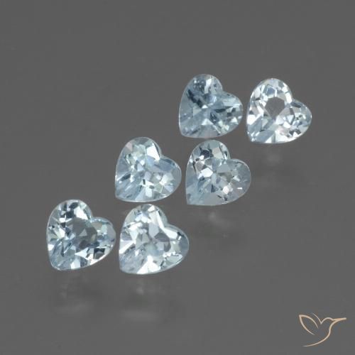 1.67ctw Naturel Bleu ciel Topaze, Cœur, VS
