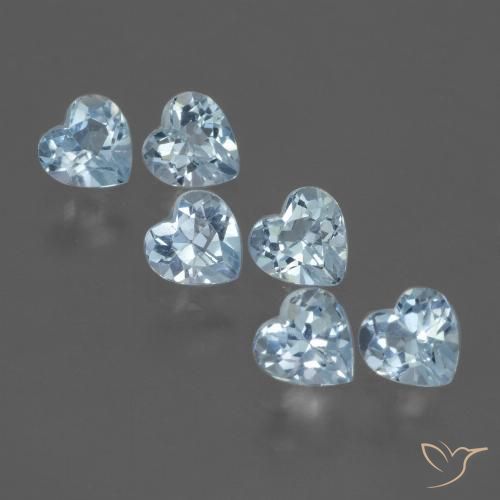 1.70ctw Naturel Bleu ciel Topaze, Cœur, VS