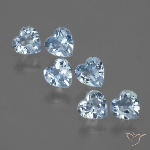 1.69ctw Naturel Bleu ciel Topaze, Cœur, VS