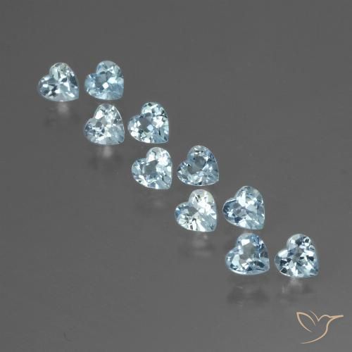 2.93ctw Naturel Bleu ciel Topaze, Cœur, VS