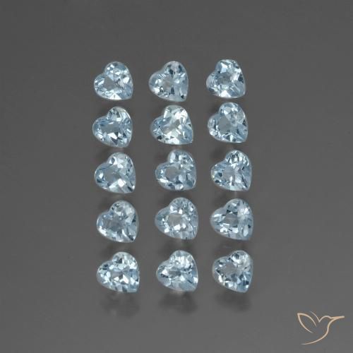 4.49ctw Naturel Bleu ciel Topaze, Cœur, VS