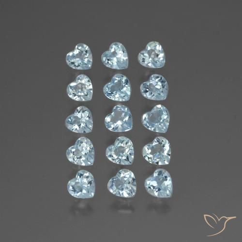 3.96ctw Naturel Bleu ciel Topaze, Cœur, VS