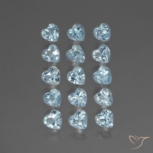 4.93ctw Naturel Bleu ciel Topaze, Cœur, VS