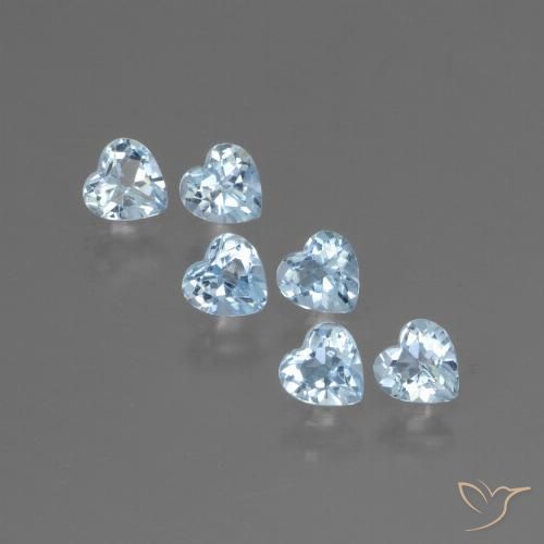 1.87ctw Naturel Bleu ciel Topaze, Cœur, VS