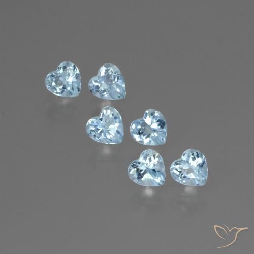 1.69ctw Naturel Bleu ciel Topaze, Cœur, VS