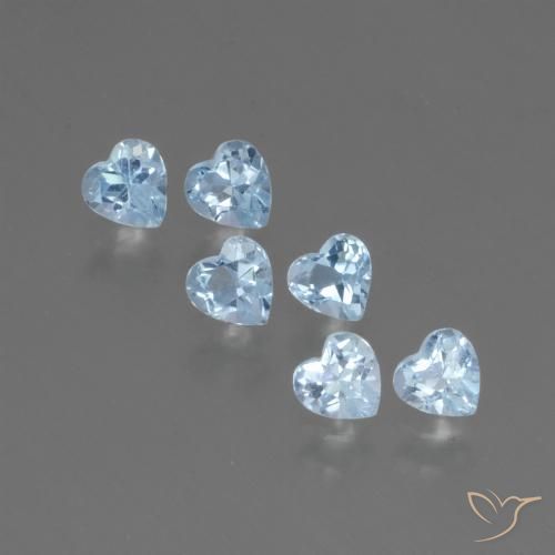 1.78ctw Naturel Bleu ciel Topaze, Cœur, VS