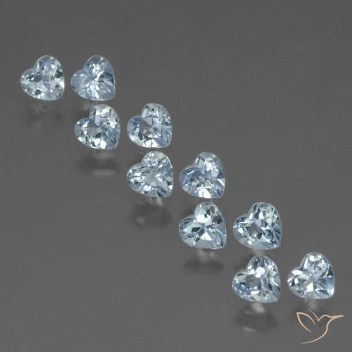 2.98ctw Naturel Bleu ciel Topaze, Cœur, VS