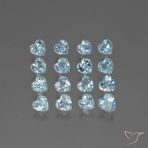 4.69ctw Naturel Bleu ciel Topaze, Cœur, VS