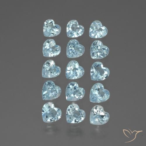 4.32ctw Naturel Bleu ciel Topaze, Cœur, VS