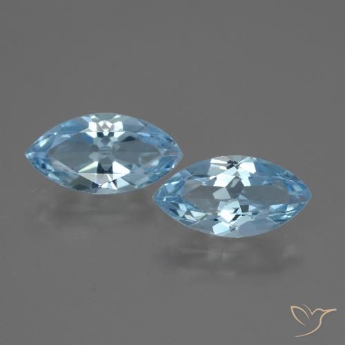 4.15ctw Naturel Bleu ciel Topaze, Marquise, VVS-VS