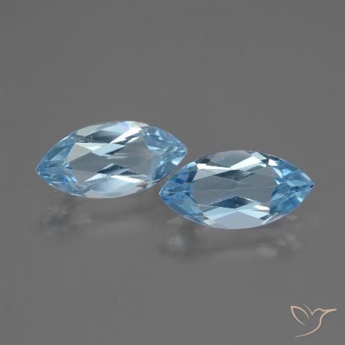 3.86ctw Naturel Bleu ciel Topaze, Marquise, VVS-VS