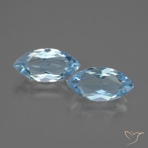 4.36ctw Naturel Bleu ciel Topaze, Marquise, VVS-VS