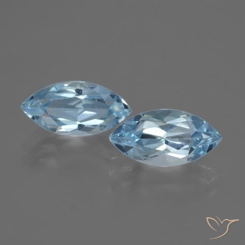 5.15ctw Naturel Bleu ciel Topaze, Marquise, VVS-VS