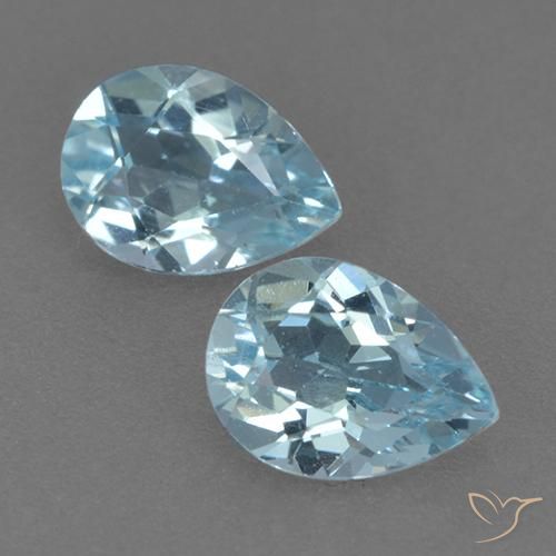 1.79ctw Naturel Bleu ciel Topaze, En forme de poire, VVS-VS