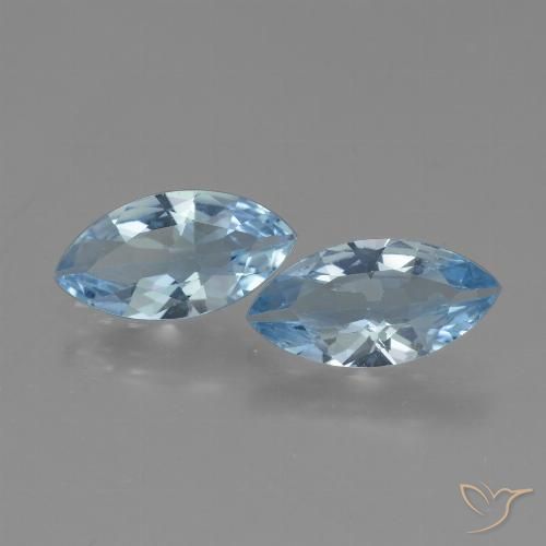 3.60ctw Naturel Bleu ciel Topaze, Marquise, VVS
