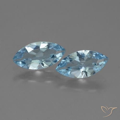 3.53ctw Naturel Bleu ciel Topaze, Marquise, VVS-VS
